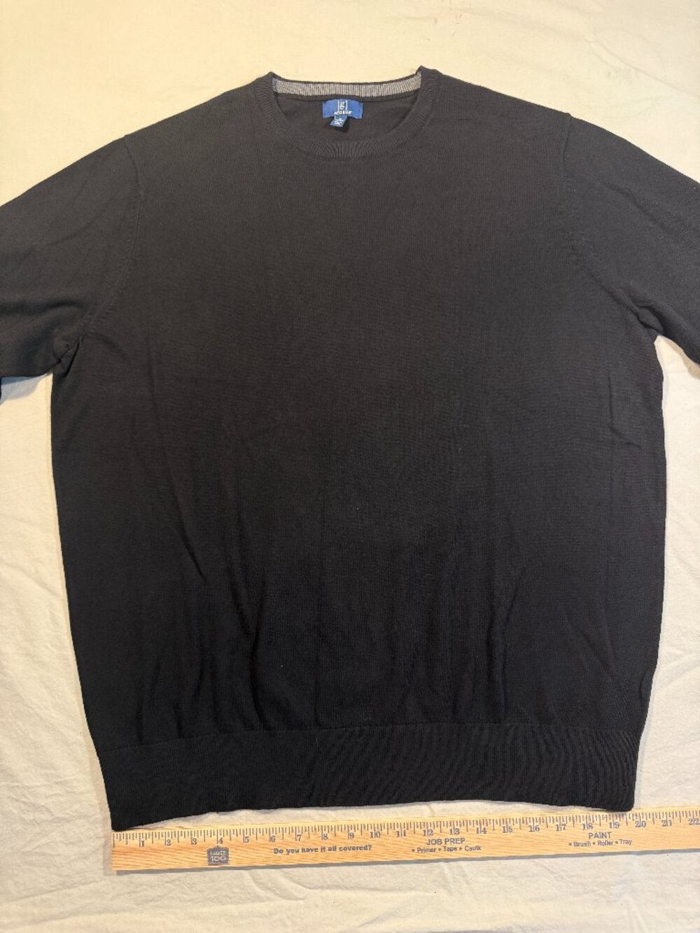 GEORGE Mens XL Black Cotton Blend Fine Knit Crewneck Sweater Winter Holiday Gift